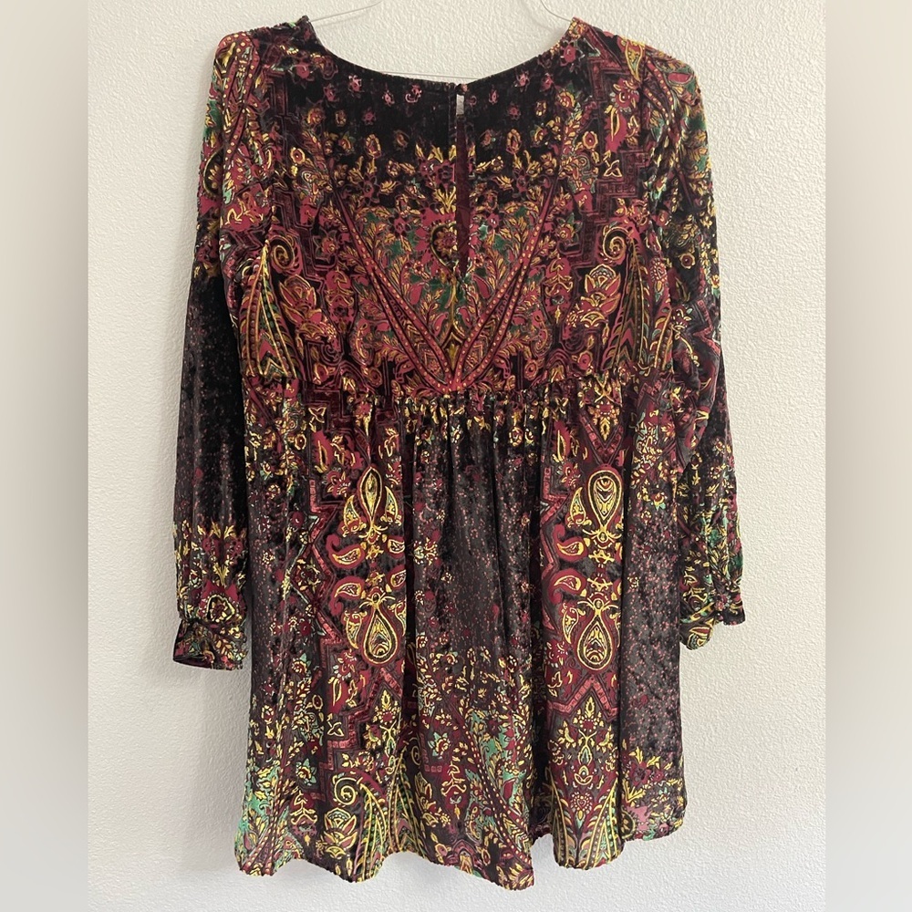 Free People Mirror Mirror Velvet Burnout Mini Dress Size Small - Picture 11 of 13